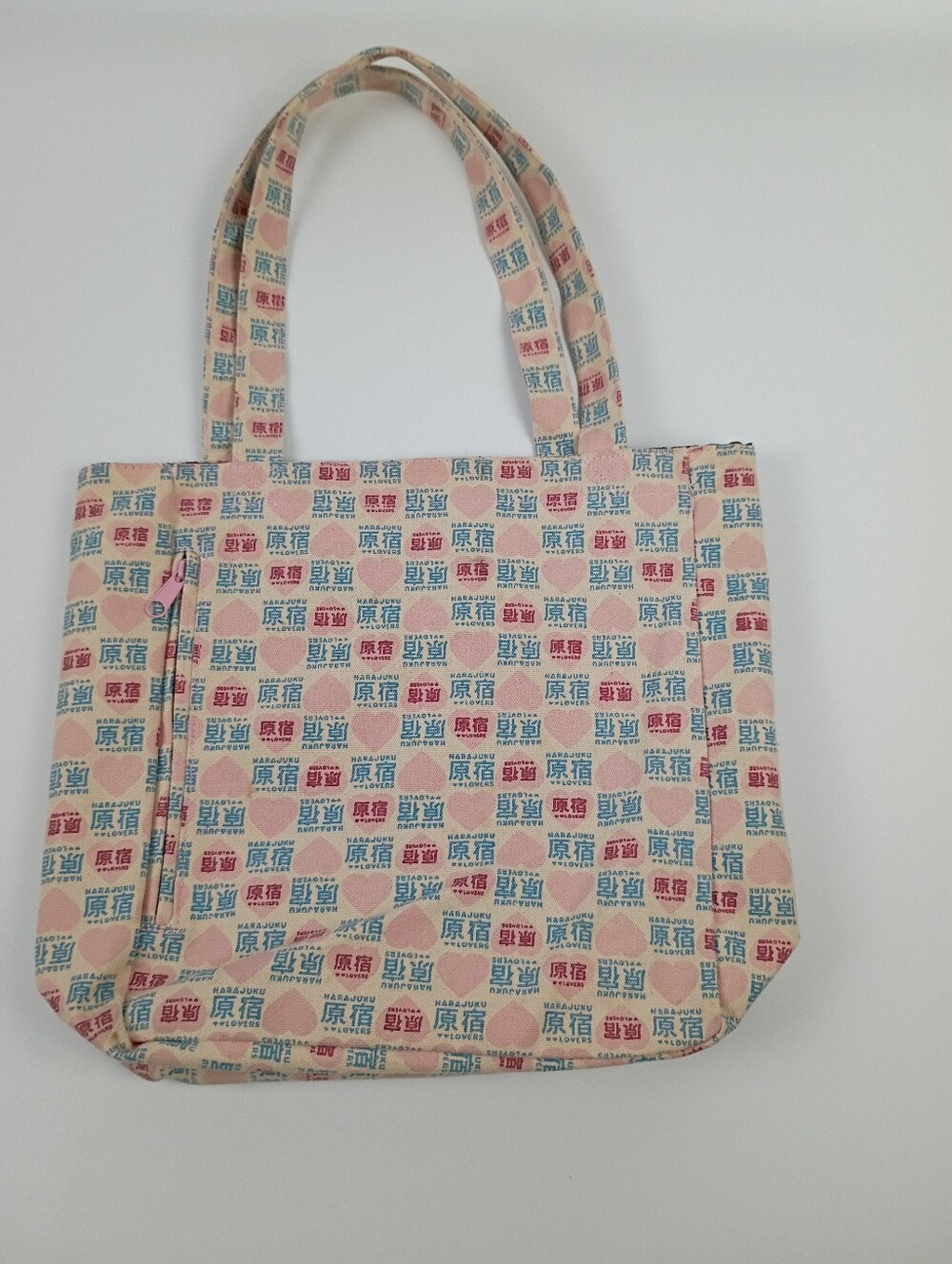 Harajuku Lovers Pink Tote Bag with Blue and Red Accents Vintage 2006 Like New